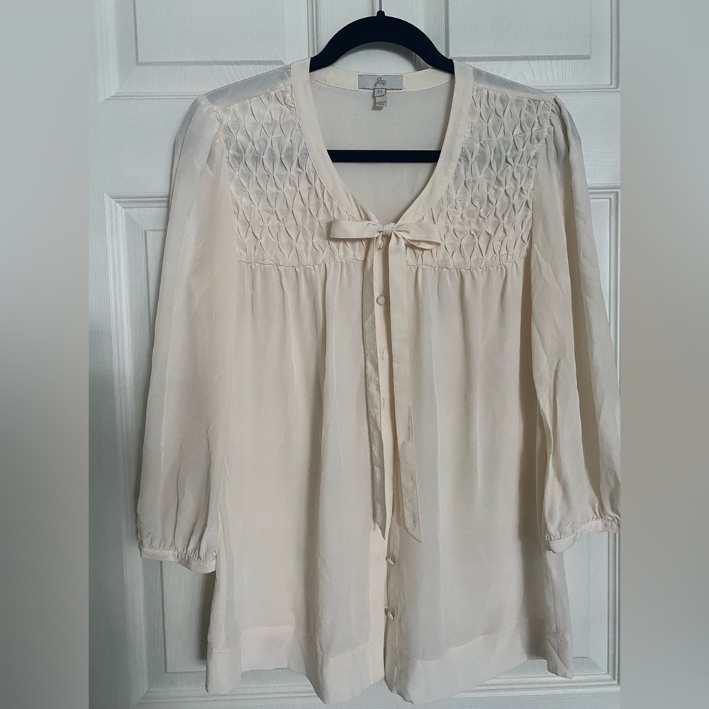 Joie Cream Silk Blouse